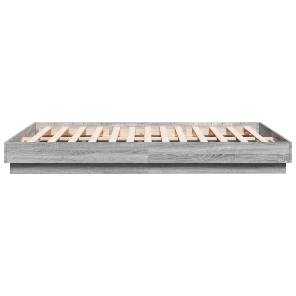 vidaXL Πλαίσιο Κρεβατιού με LED Γκρι Sonoma 150x200 εκ.