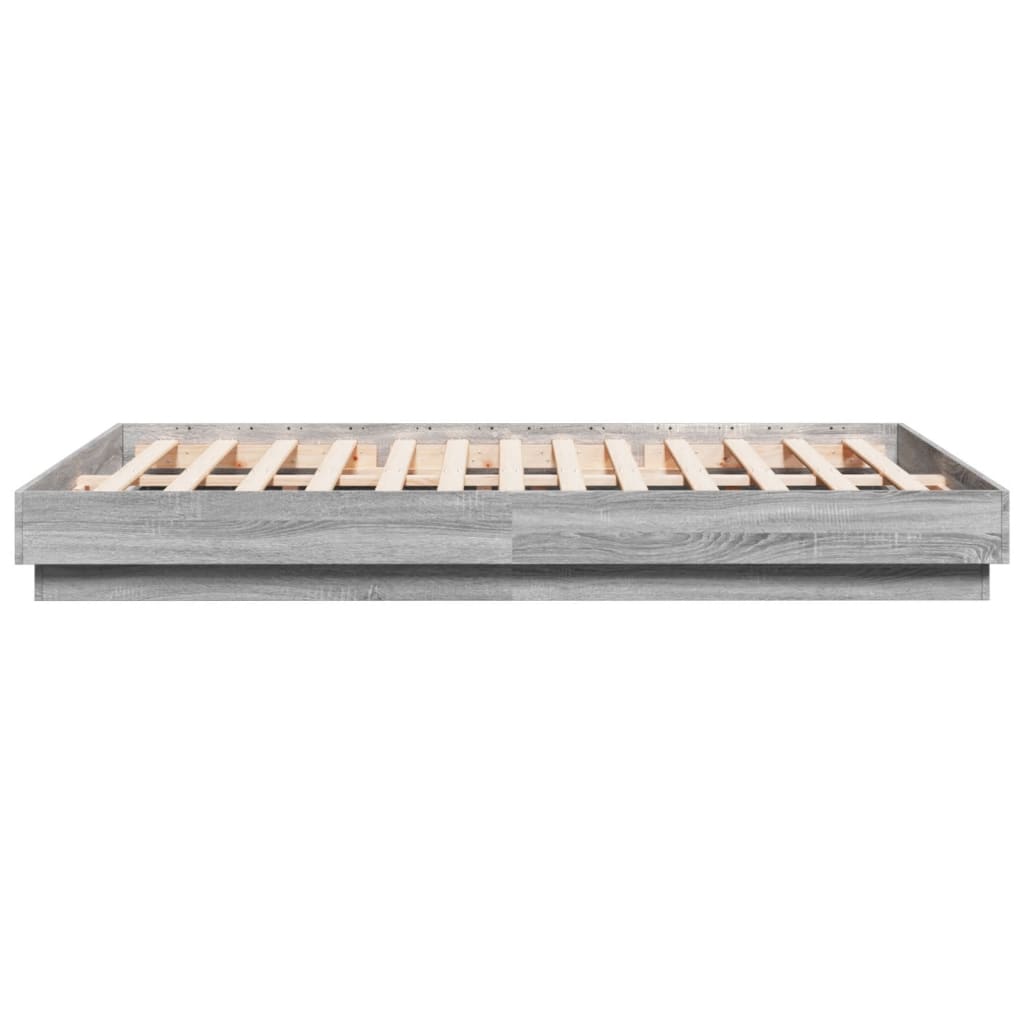 vidaXL Πλαίσιο Κρεβατιού με LED Γκρι sonoma 140 x 200 εκ.