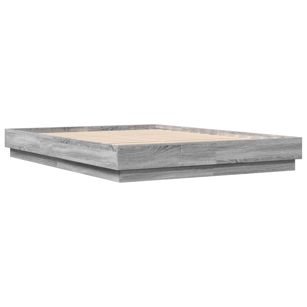 vidaXL Πλαίσιο Κρεβατιού με LED Γκρι sonoma 140 x 200 εκ.