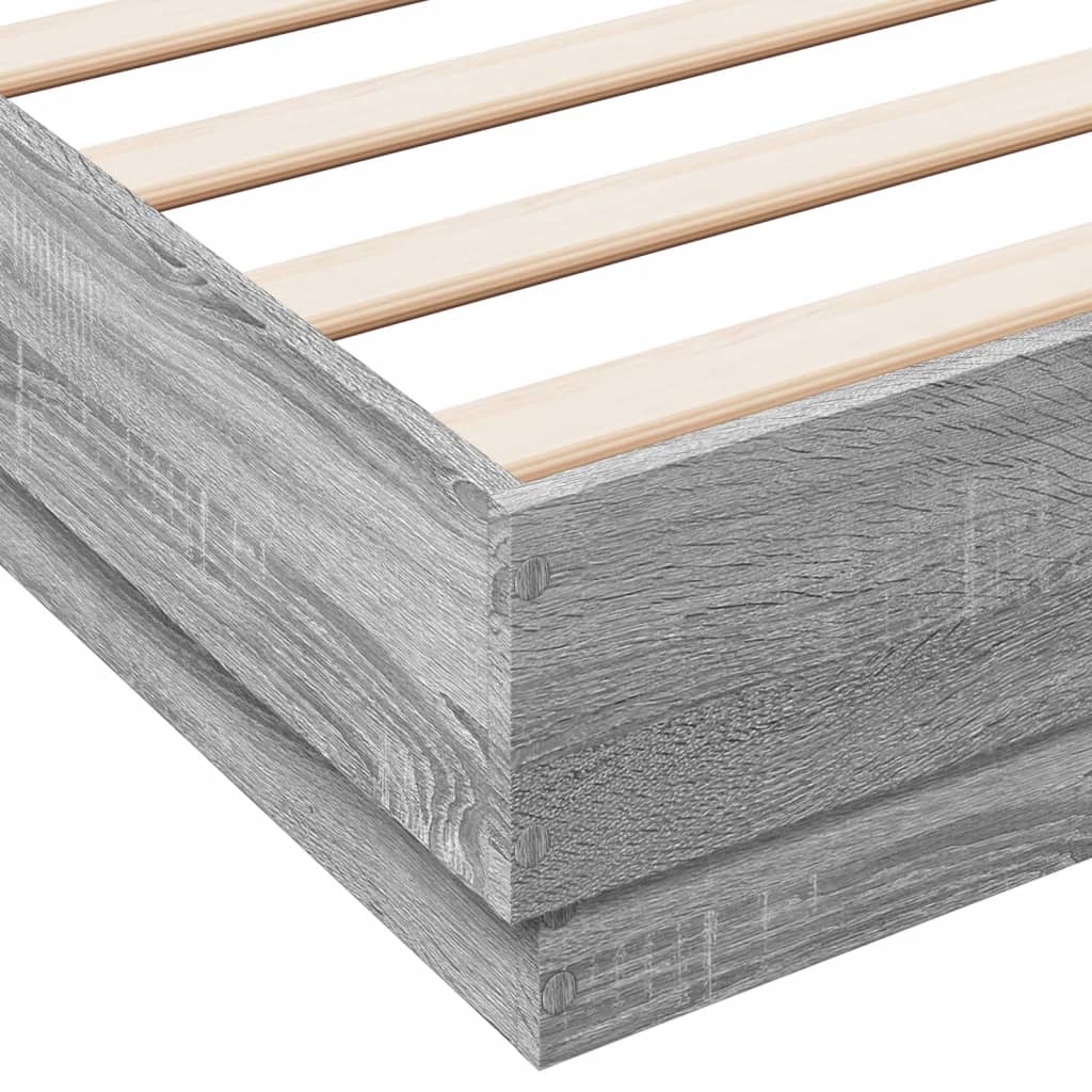 vidaXL Πλαίσιο Κρεβατιού με LED Γκρι sonoma 140 x 200 εκ.