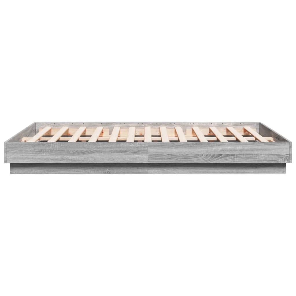vidaXL Πλαίσιο Κρεβατιού με LED Γκρι sonoma 120 x 200 εκ.