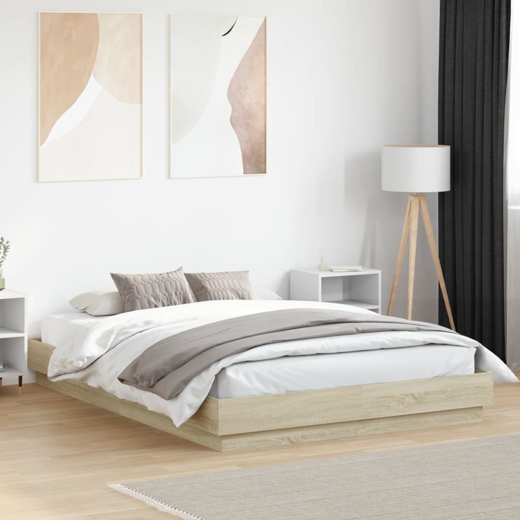 vidaXL Πλαίσιο Κρεβατιού Sonoma Δρυς 120x200 εκ. Επεξεργασμένο Ξύλο