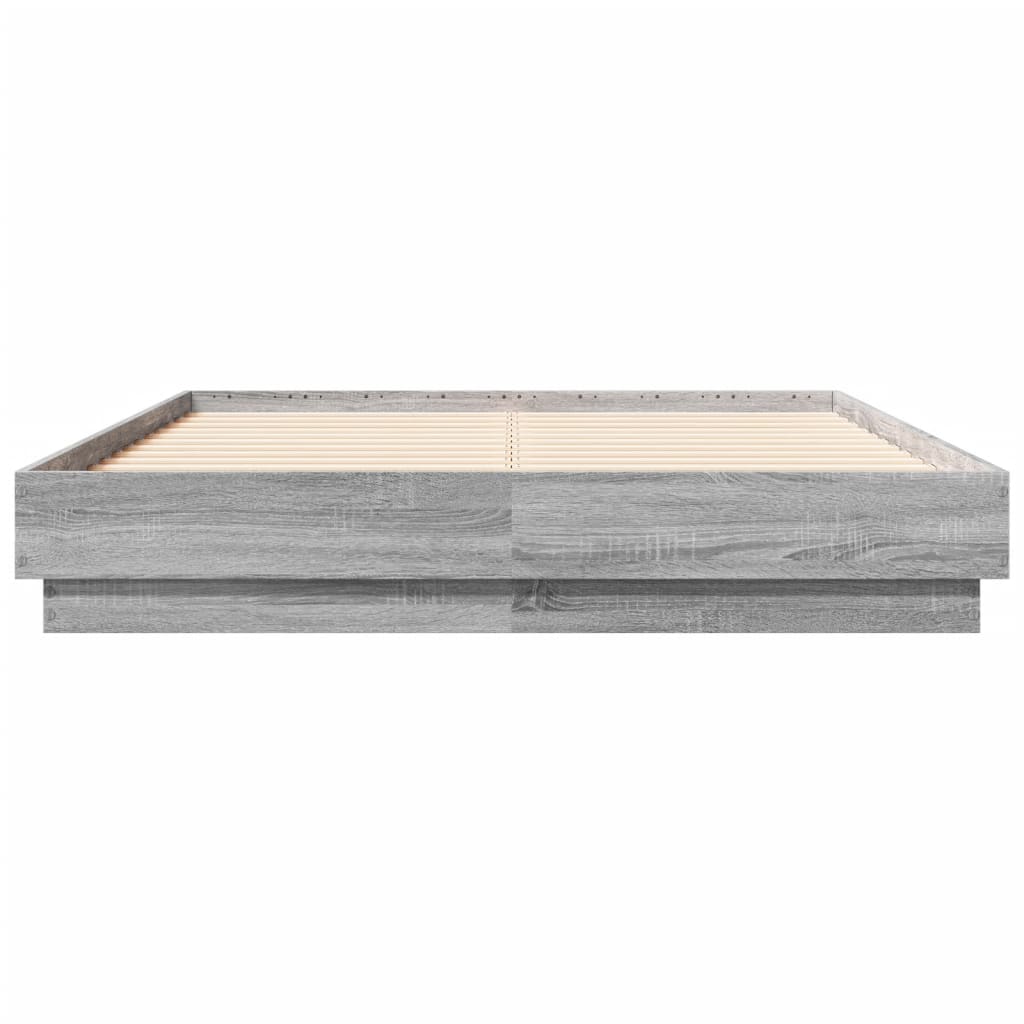 vidaXL Πλαίσιο Κρεβατιού Γκρι Sonoma 135x190 εκ. Επεξεργασμένο Ξύλο