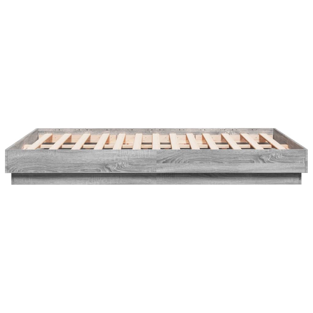 vidaXL Πλαίσιο Κρεβατιού Γκρι Sonoma 135x190 εκ. Επεξεργασμένο Ξύλο