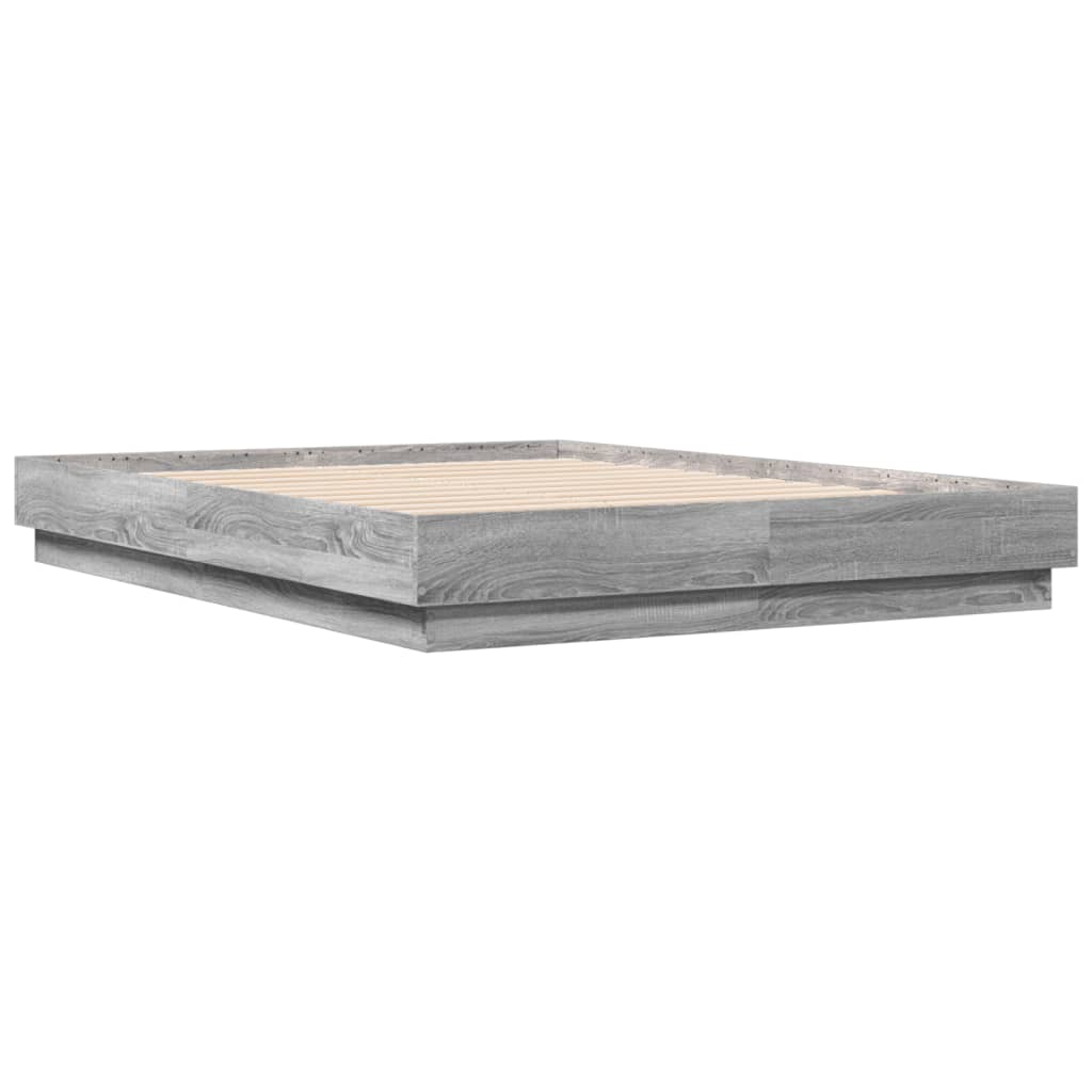 vidaXL Πλαίσιο Κρεβατιού Γκρι Sonoma 135x190 εκ. Επεξεργασμένο Ξύλο