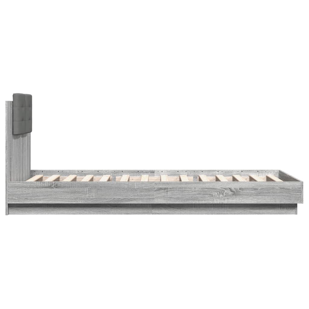 vidaXL Πλαίσιο Κρεβατιού με Κεφαλάρι Γκρι Sonoma 100x200εκ. Επεξ. Ξύλο