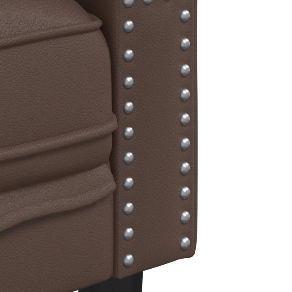 vidaXL Σετ Καναπέδων Chesterfield 2 Τεμαχίων από Καφέ Συνθετικό Δέρμα