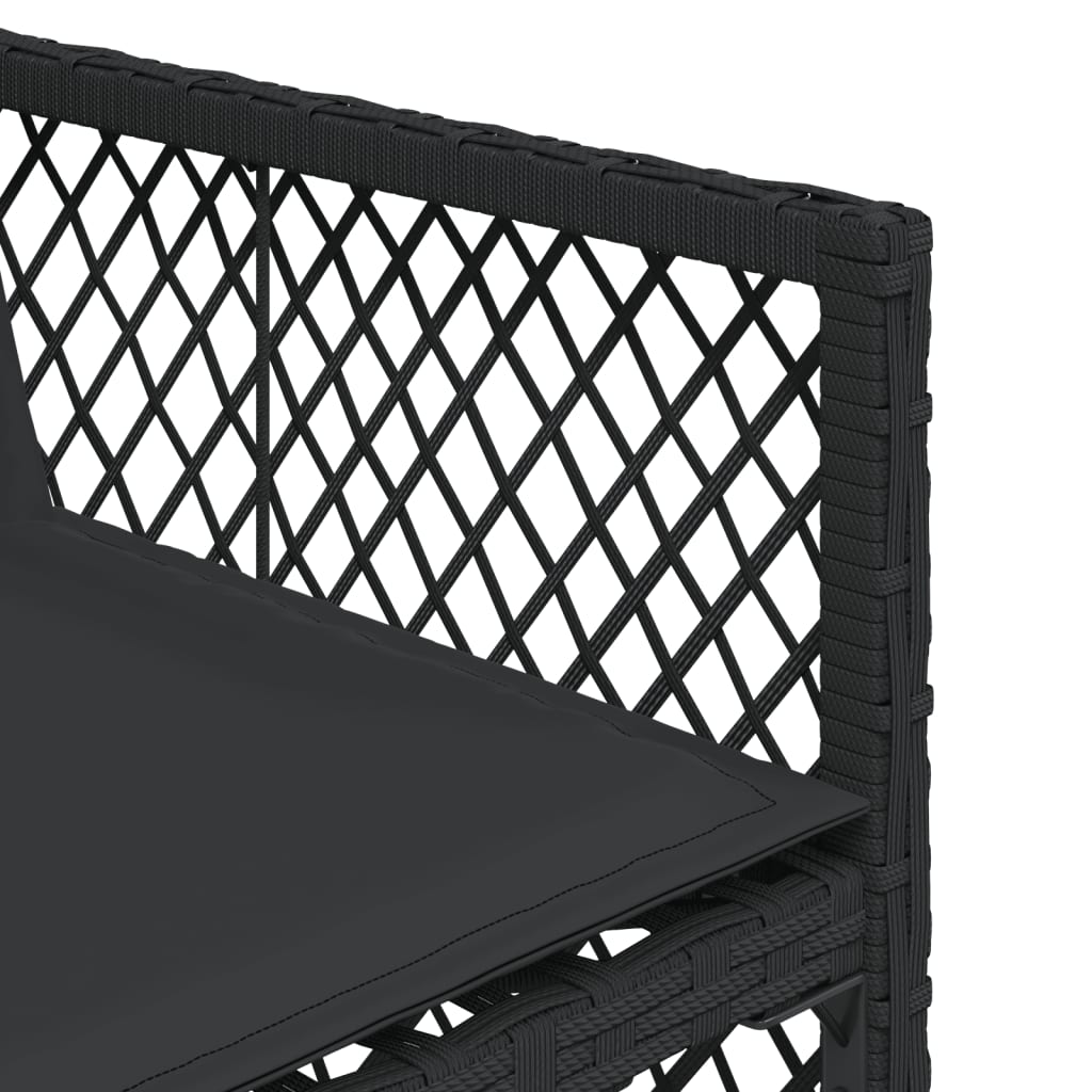 vidaXL Σετ Τραπεζαρίας Κήπου 15 τεμ Μαύρο από Συνθ. Ρατάν με Μαξιλάρια