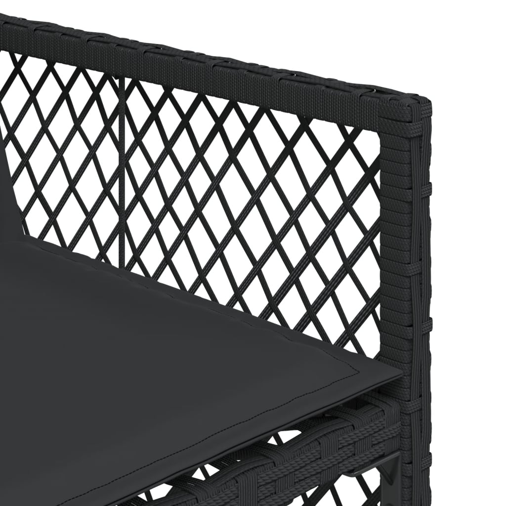 vidaXL Σετ Τραπεζαρίας Κήπου 17 τεμ Μαύρο από Συνθ. Ρατάν με Μαξιλάρια