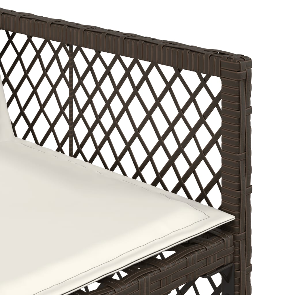 vidaXL Σετ Τραπεζαρίας Κήπου 17 τεμ Καφέ από Συνθ. Ρατάν με Μαξιλάρια