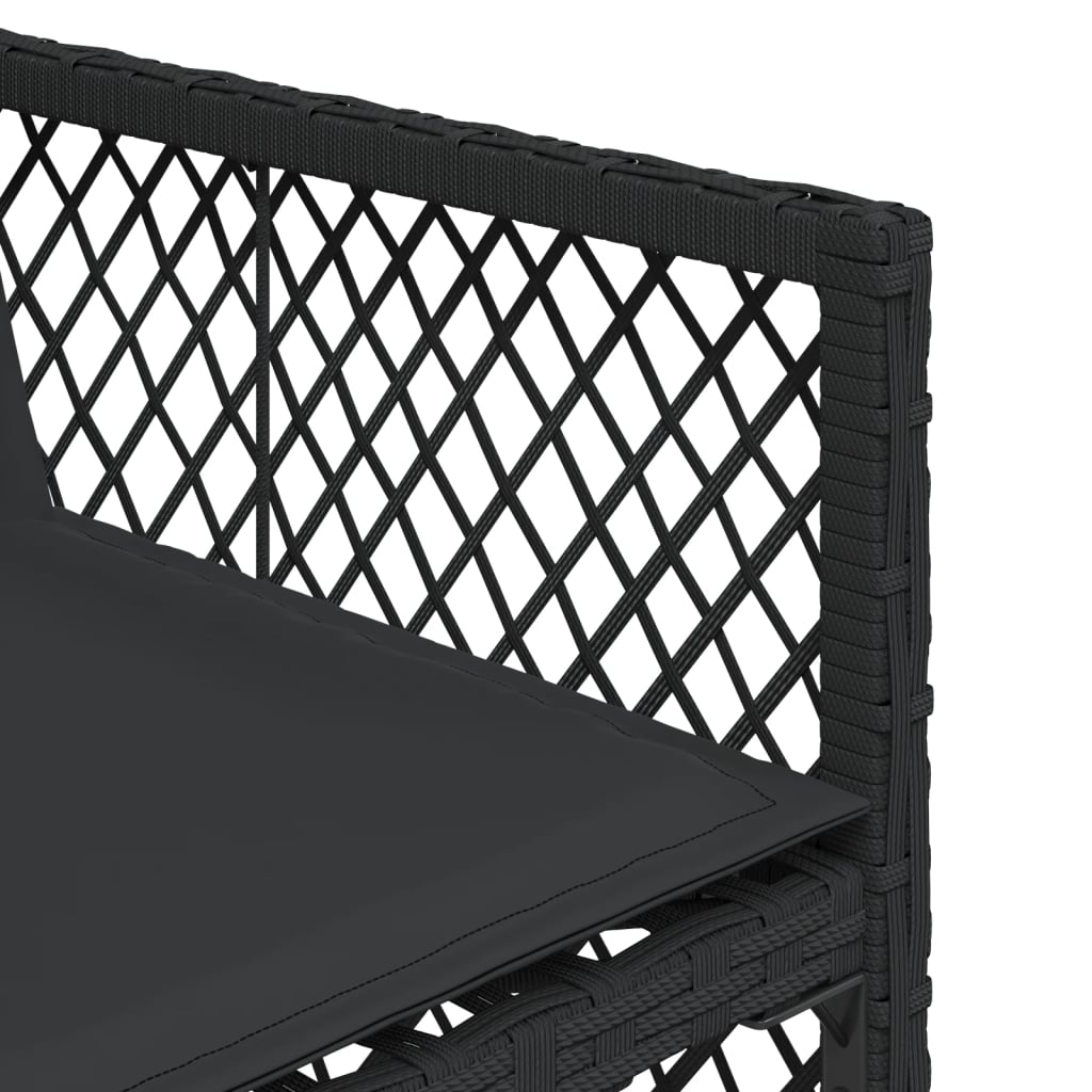 vidaXL Σετ Τραπεζαρίας Κήπου 17 τεμ Μαύρο από Συνθ. Ρατάν με Μαξιλάρια