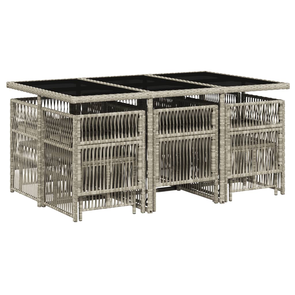 vidaXL Σετ Τραπεζαρίας Κήπου 11 τεμ. Αν. Γκρι Συνθ. Ρατάν με Μαξιλάρια