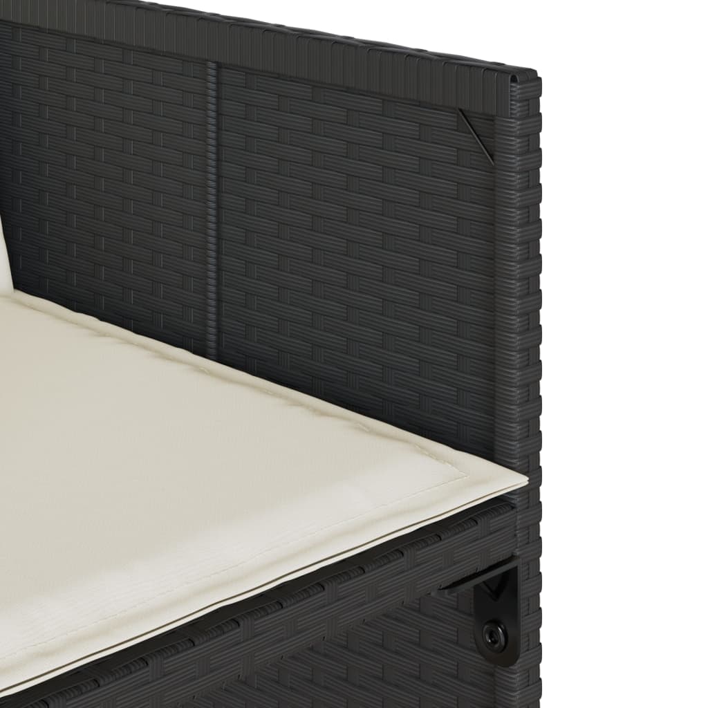 vidaXL Σετ Τραπεζαρίας Κήπου 5 Τεμαχίων Μαύρο Συνθ. Ρατάν με Μαξιλάρια