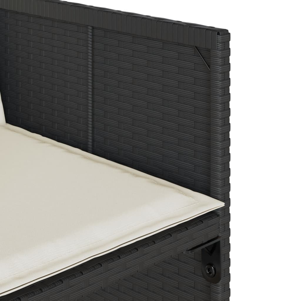 vidaXL Σετ Τραπεζαρίας Κήπου 7 Τεμ. Μαύρο Συνθετικό Ρατάν με Μαξιλάρια