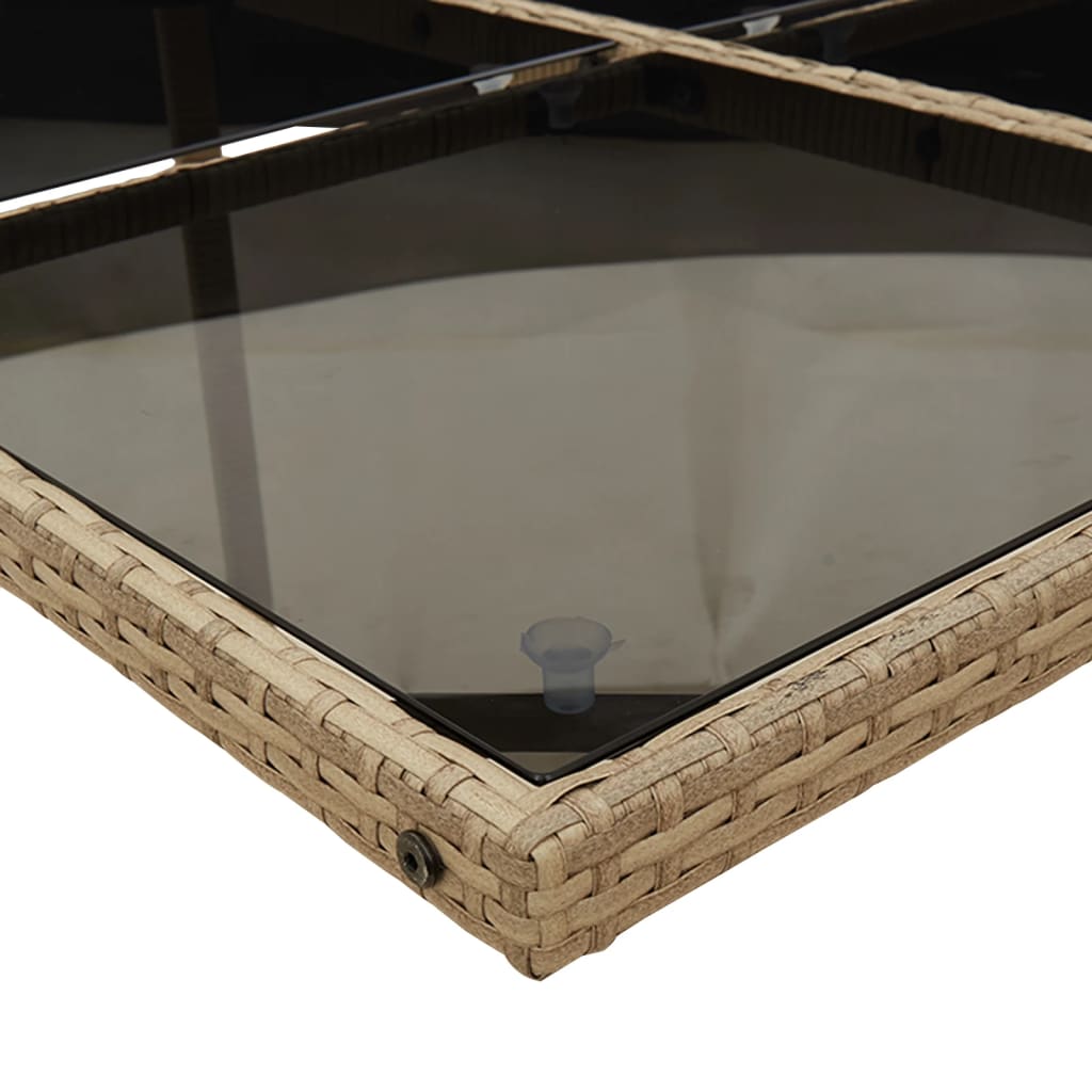 vidaXL Σετ Τραπεζαρίας Κήπου 7 τεμ. Μπεζ Συνθετικό Ρατάν με Μαξιλάρια