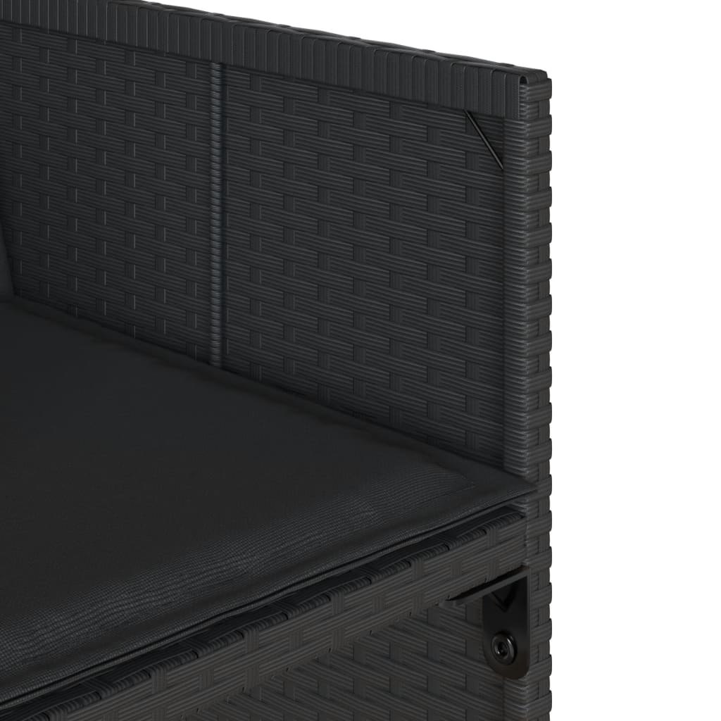 vidaXL Σετ Τραπεζαρίας Κήπου 13τεμ. Μαύρο από Συνθ. Ρατάν με Μαξιλάρια