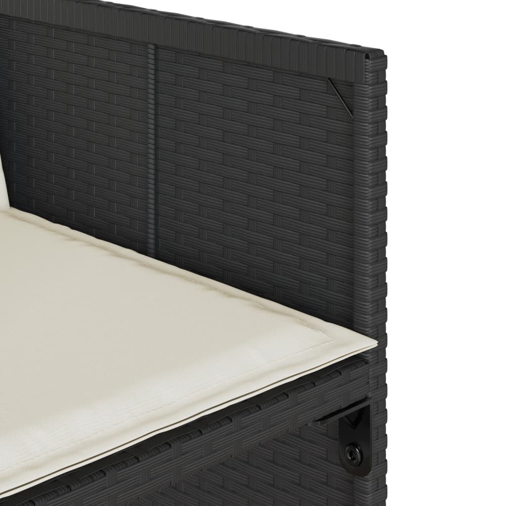 vidaXL Σετ Τραπεζαρίας Κήπου 17 τεμ Μαύρο από Συνθ. Ρατάν με Μαξιλάρια