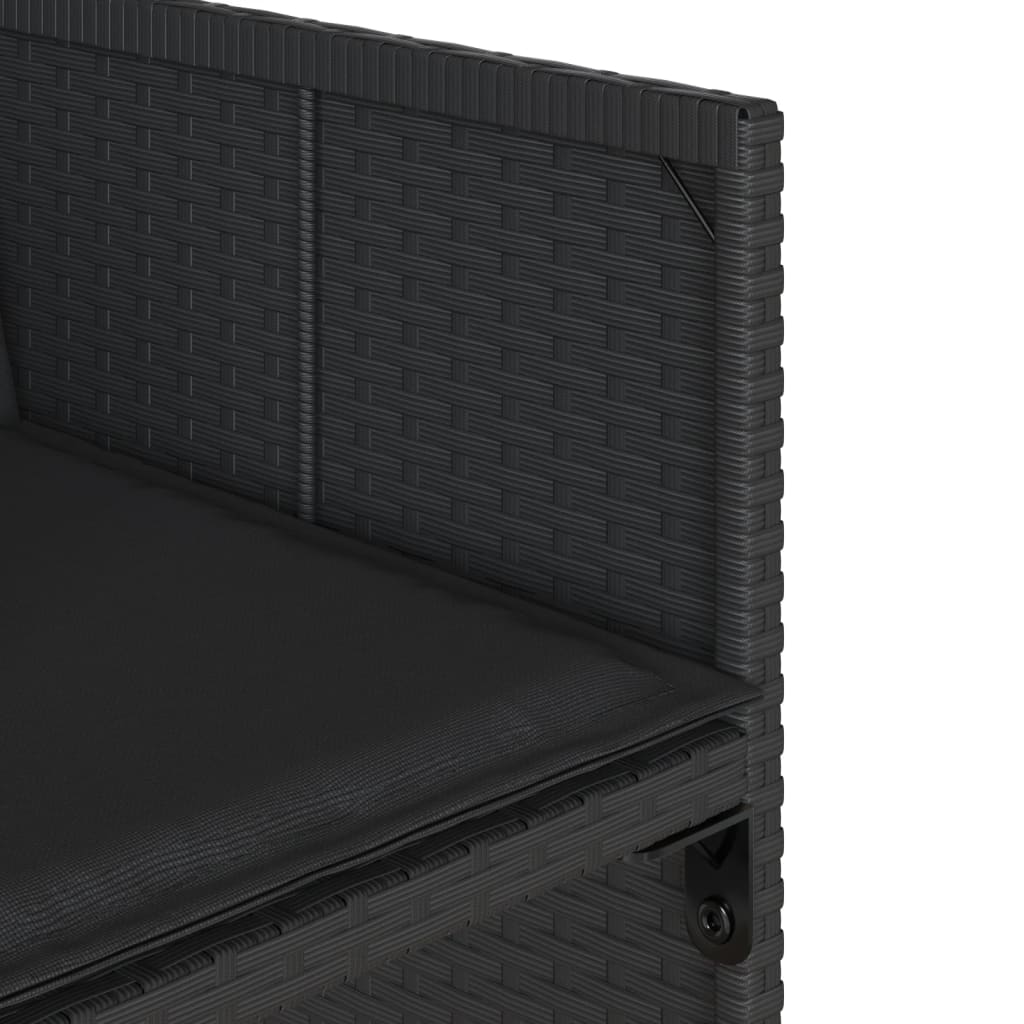 vidaXL Σετ Τραπεζαρίας Κήπου 17 τεμ Μαύρο από Συνθ. Ρατάν με Μαξιλάρια