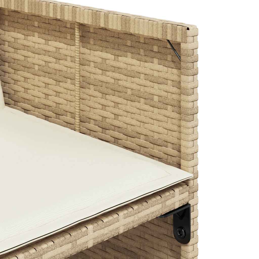 vidaXL Σετ Τραπεζαρίας Κήπου 17 τεμ. Μπεζ Συνθετικό Ρατάν με Μαξιλάρια