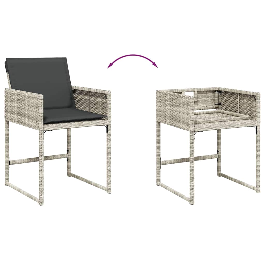 vidaXL Σετ Τραπεζαρίας Κήπου 9 τεμ. Αν. Γκρι Συνθ. Ρατάν με Μαξιλάρια