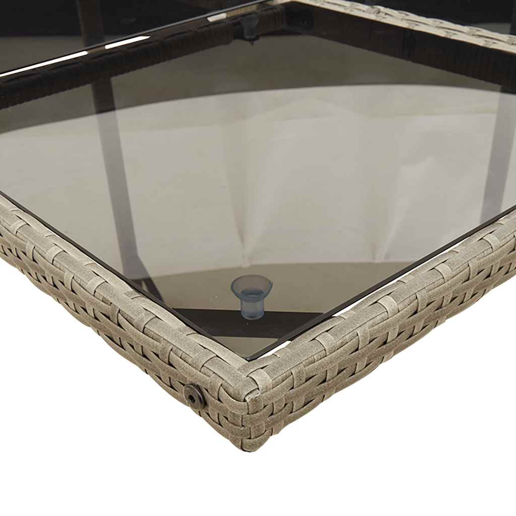 vidaXL Σετ Τραπεζαρίας Κήπου 15 τεμ. Γκρι Συνθετικό Ρατάν με Μαξιλάρια