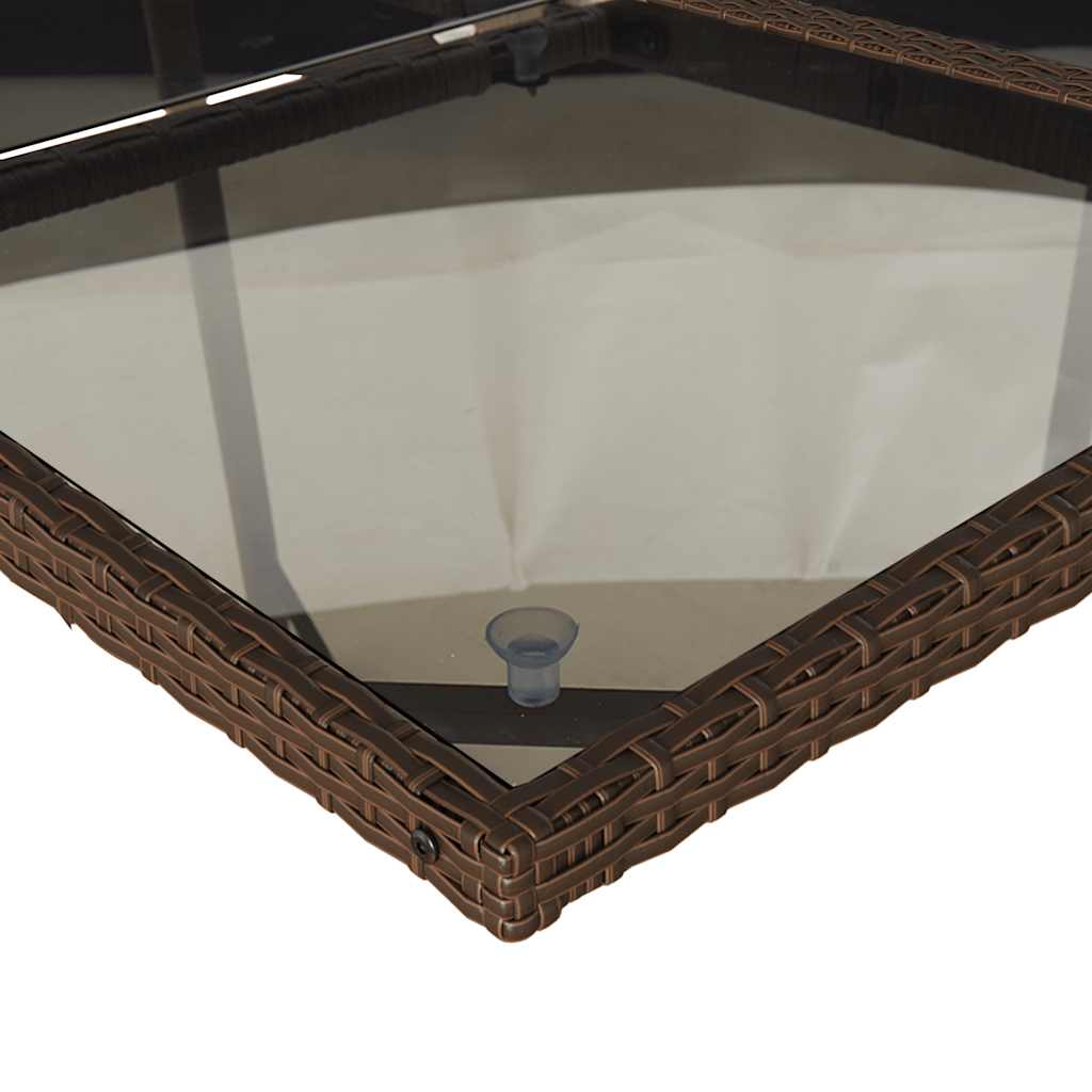 vidaXL Σετ Τραπεζαρίας Κήπου 7 τεμ. Καφέ Συνθετικό Ρατάν με Μαξιλάρια