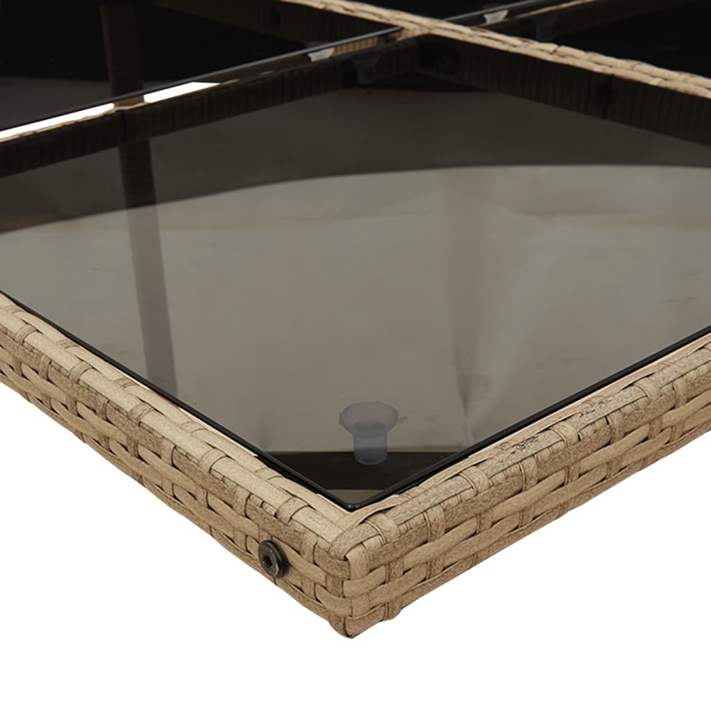 vidaXL Σετ Τραπεζαρίας Κήπου 11 τεμ. Μπεζ Συνθετικό Ρατάν με Μαξιλάρια