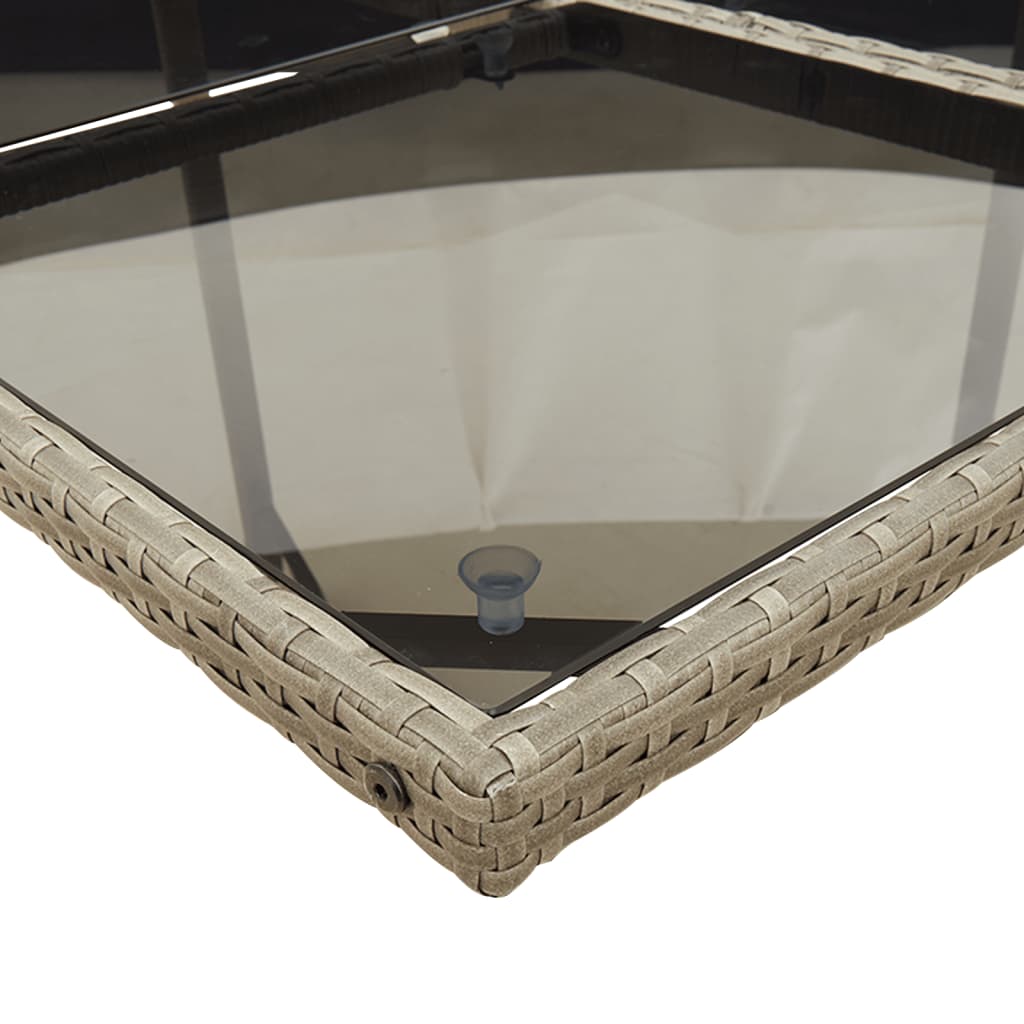 vidaXL Σετ Τραπεζαρίας Κήπου 15 τεμ. Γκρι Συνθετικό Ρατάν με Μαξιλάρια