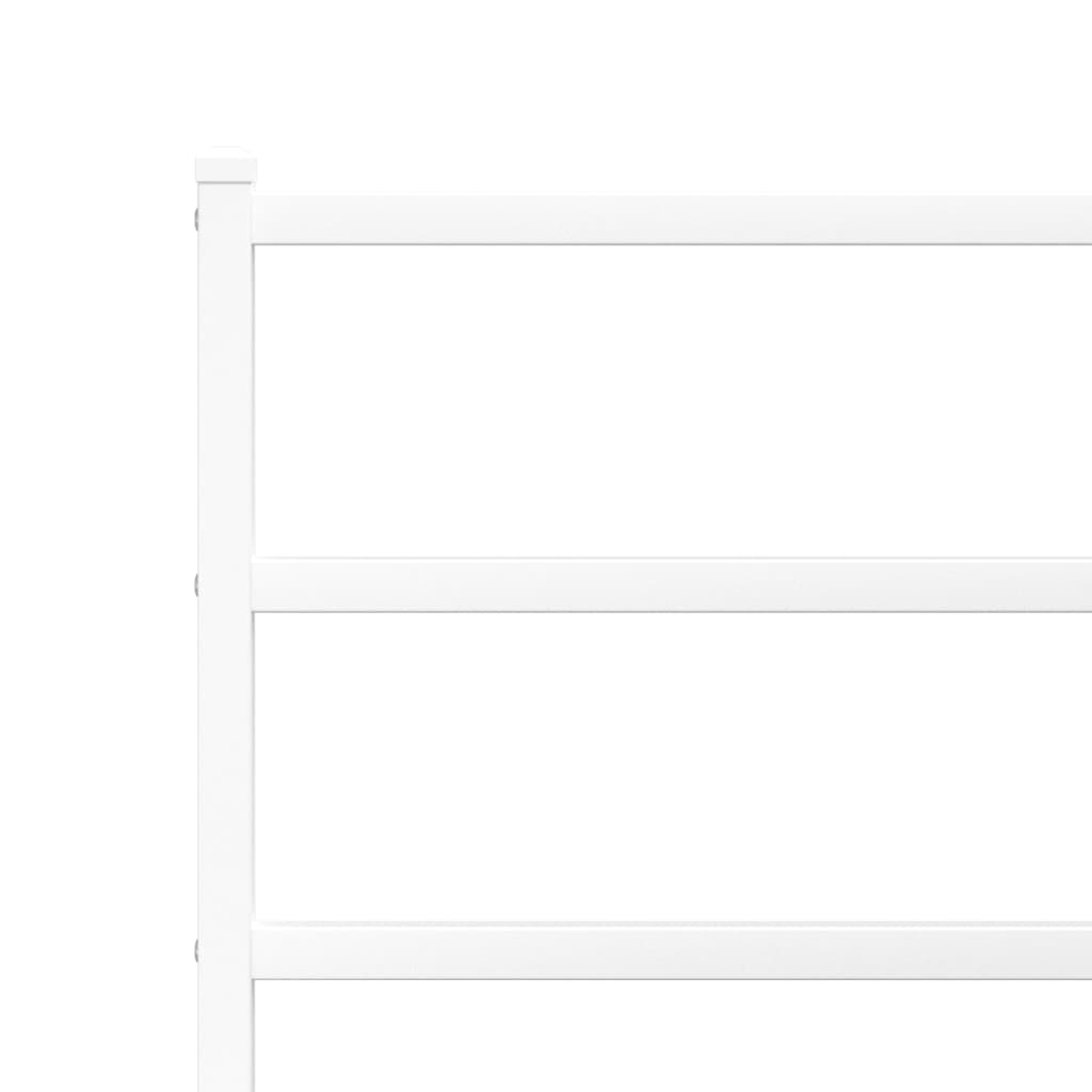 vidaXL Πλαίσιο Κρεβατιού με Κεφαλάρι/Ποδαρικό Λευκό 140x200εκ. Μέταλλο