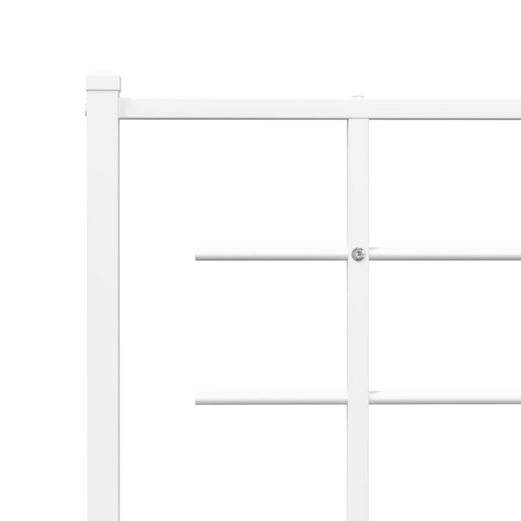 vidaXL Πλαίσιο Κρεβατιού με Κεφαλάρι Λευκό 180x200 εκ. Μεταλλικό