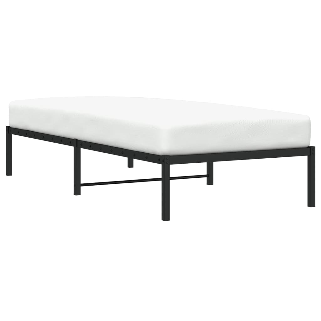 vidaXL Μεταλλικό πλαίσιο κρεβατιού Μαύρο 90x200 cm