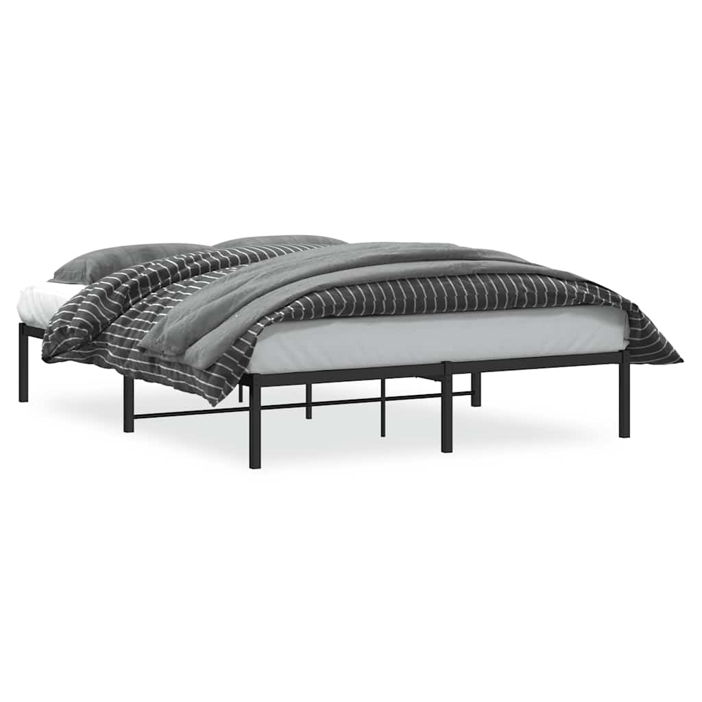 vidaXL Πλαίσιο Κρεβατιού Μαύρο 160 x 200 εκ. Μεταλλικό