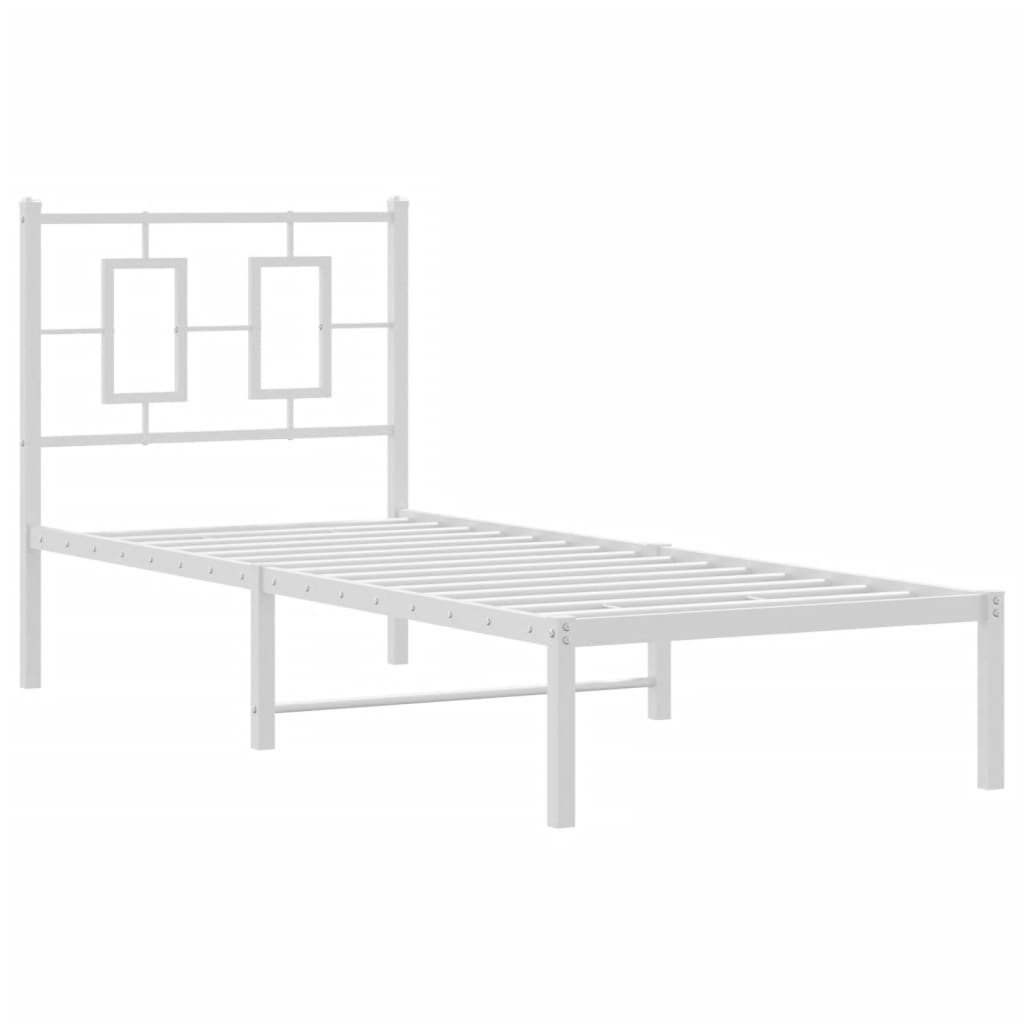vidaXL Πλαίσιο Κρεβατιού Χωρ. Στρώμα&Κεφαλάρι Λευκό 75x190 εκ. Μέταλλο