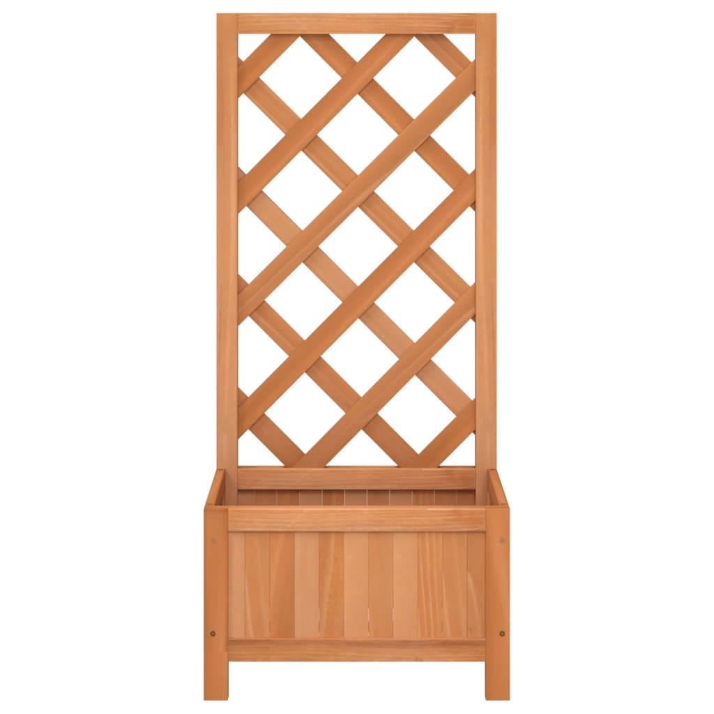 vidaXL Γλάστρα με Καφασωτό Καφέ από Μασίφ Ξύλο Ελάτης