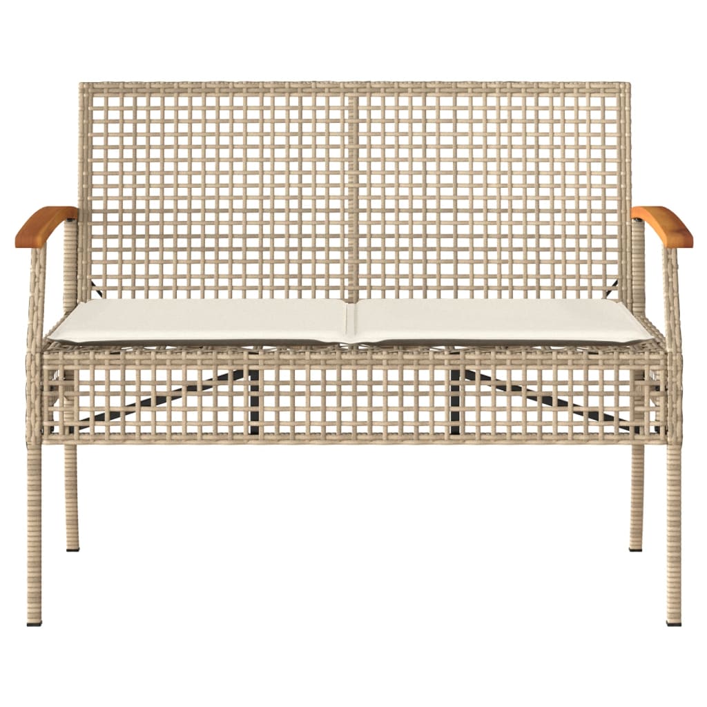 vidaXL Σαλόνι Κήπου 4 Τεμαχίων Μπεζ από Συνθετικό Ρατάν με Μαξιλάρια