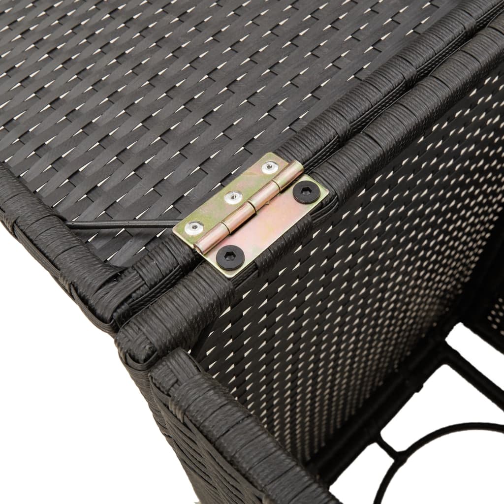 vidaXL Κάλυμμα-Τραπέζι Φιάλης Προπανίου Μαύρο 40x40x60 εκ. Συνθ. Ρατάν