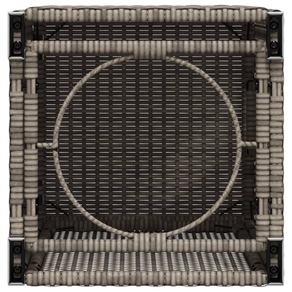 vidaXL Κάλυμμα-Τραπέζι Φιάλης Προπανίου Γκρι 40x40x60 εκ. Συνθ. Ρατάν