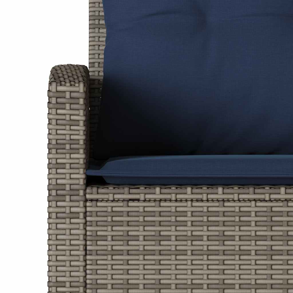 vidaXL Καναπές-Καναπές σε σχήμα L με Μαξιλάρια Γκρι από Συνθετικό Ρατάν