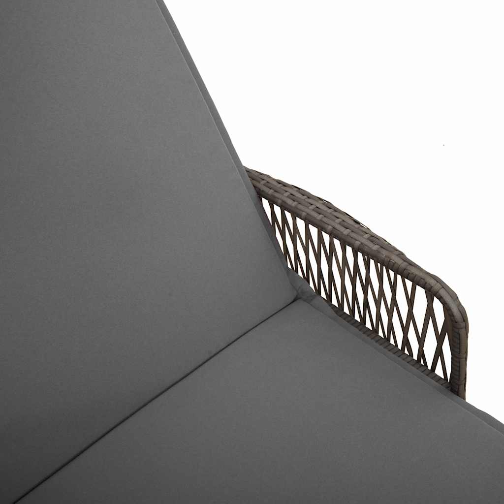 vidaXL Ξαπλώστρα 2-πρόσωπο 2 pcs Γκρι 35 x 35 x 32 εκ. συνθετικό ρατάν