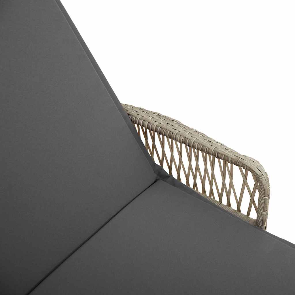 vidaXL Ξαπλώστρα 2 pcs Ανοιχτό γκρι 35 x 35 x 32 εκ. συνθετικό ρατάν