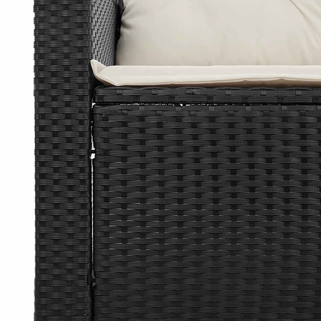 vidaXL Σετ Καναπέ Κήπου 3 Τεμαχίων Μαύρο Συνθετικό Ρατάν με Μαξιλάρια
