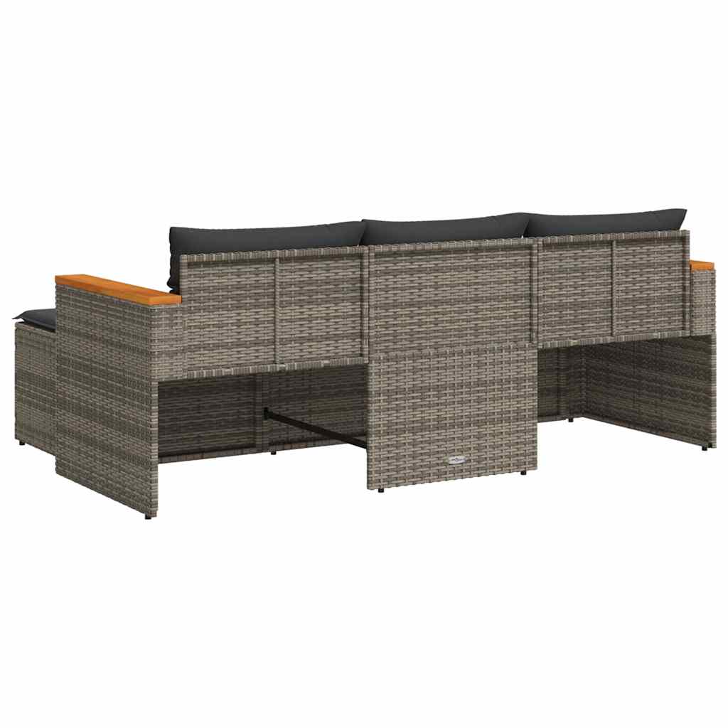 vidaXL Σαλόνι Κήπου Σετ 3 Τεμαχίων Γκρι Συνθετικό Ρατάν με Μαξιλάρια