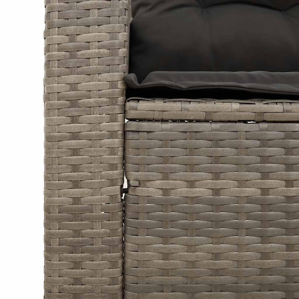 vidaXL Σαλόνι Κήπου Σετ 3 Τεμαχίων Γκρι Συνθετικό Ρατάν με Μαξιλάρια