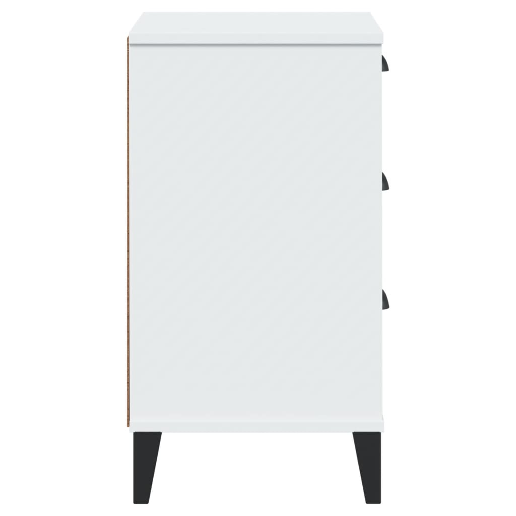 vidaXL Κομοδίνο VIKEN Λευκό από Επεξεργασμένο Ξύλο