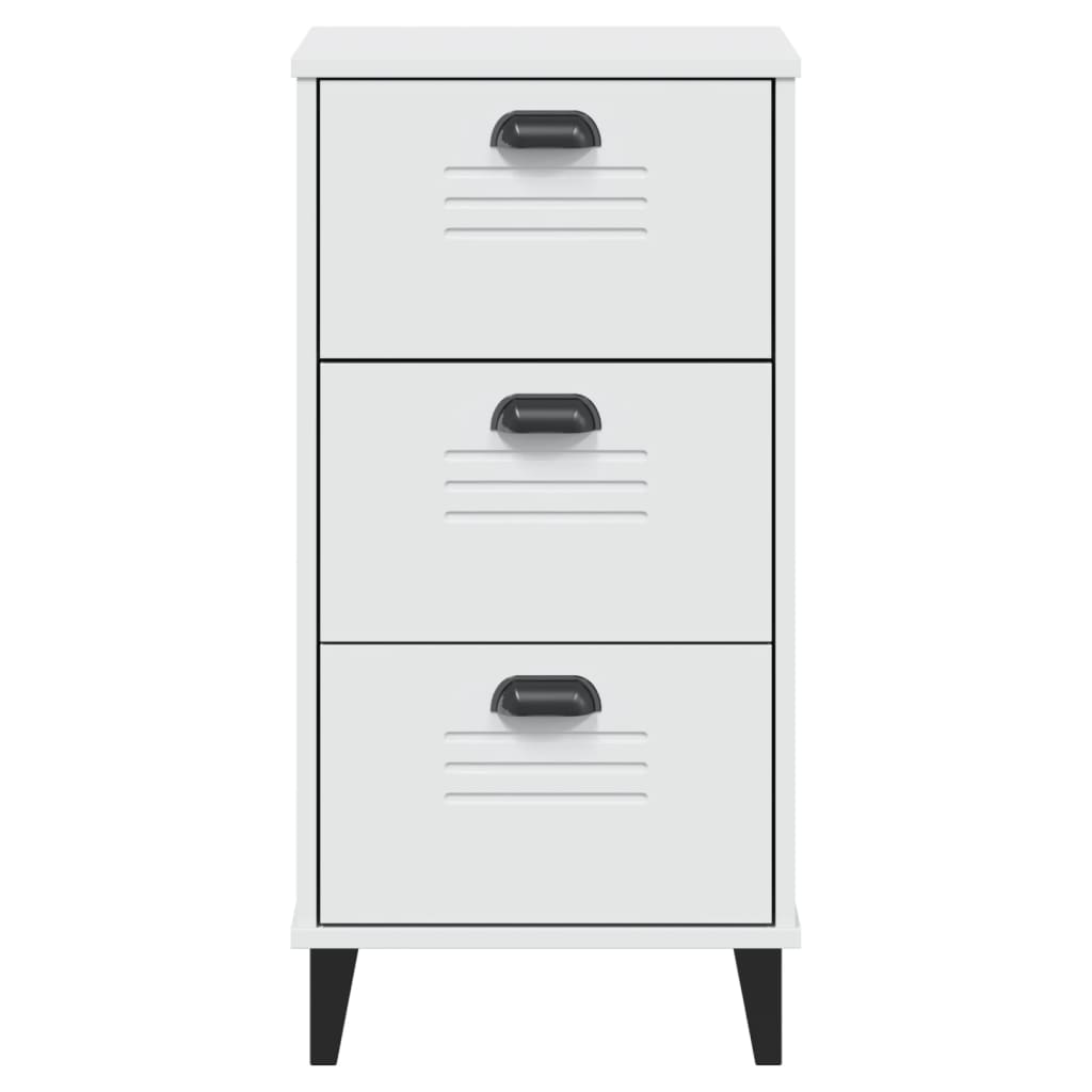 vidaXL Κομοδίνο VIKEN Λευκό από Επεξεργασμένο Ξύλο