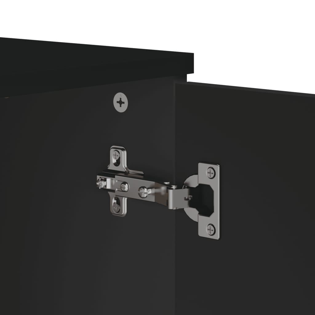 vidaXL Μπουφές VIKEN Μαύρος 80 x 40 x 80 εκ. από Επεξεργασμένο Ξύλο