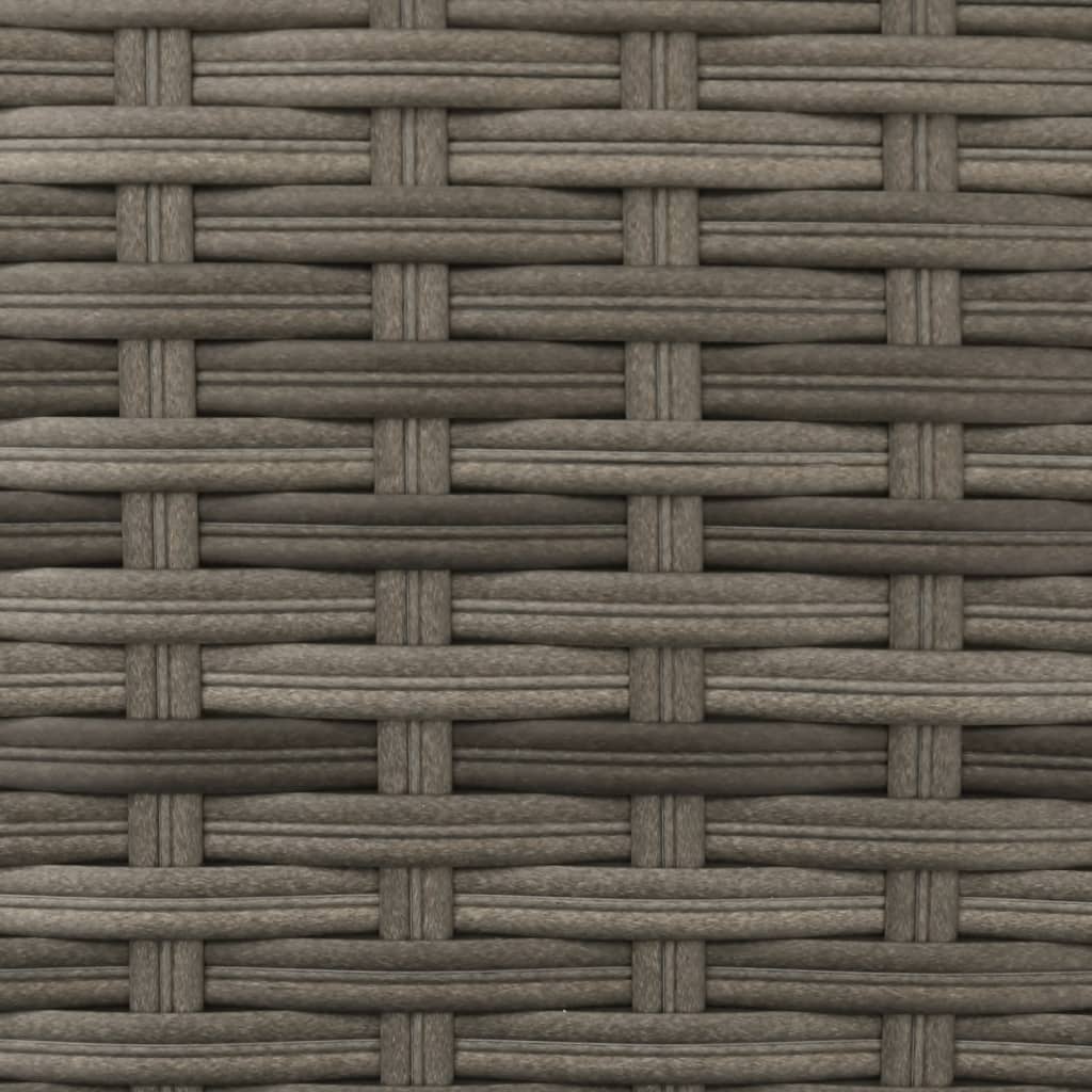 vidaXL Καναπές Κήπου Διθέσιος με Ομπρέλα & Σκαμπό Γκρι Συνθ. Ρατάν