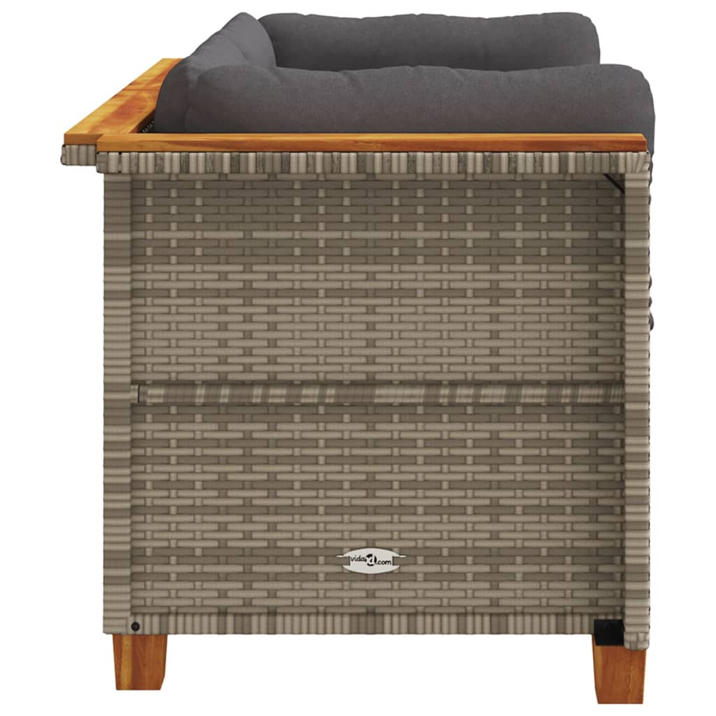 vidaXL Καναπέδες Κήπου Γωνιακοί 2 τεμ. Γκρι Συνθ. Ρατάν με Μαξιλάρια