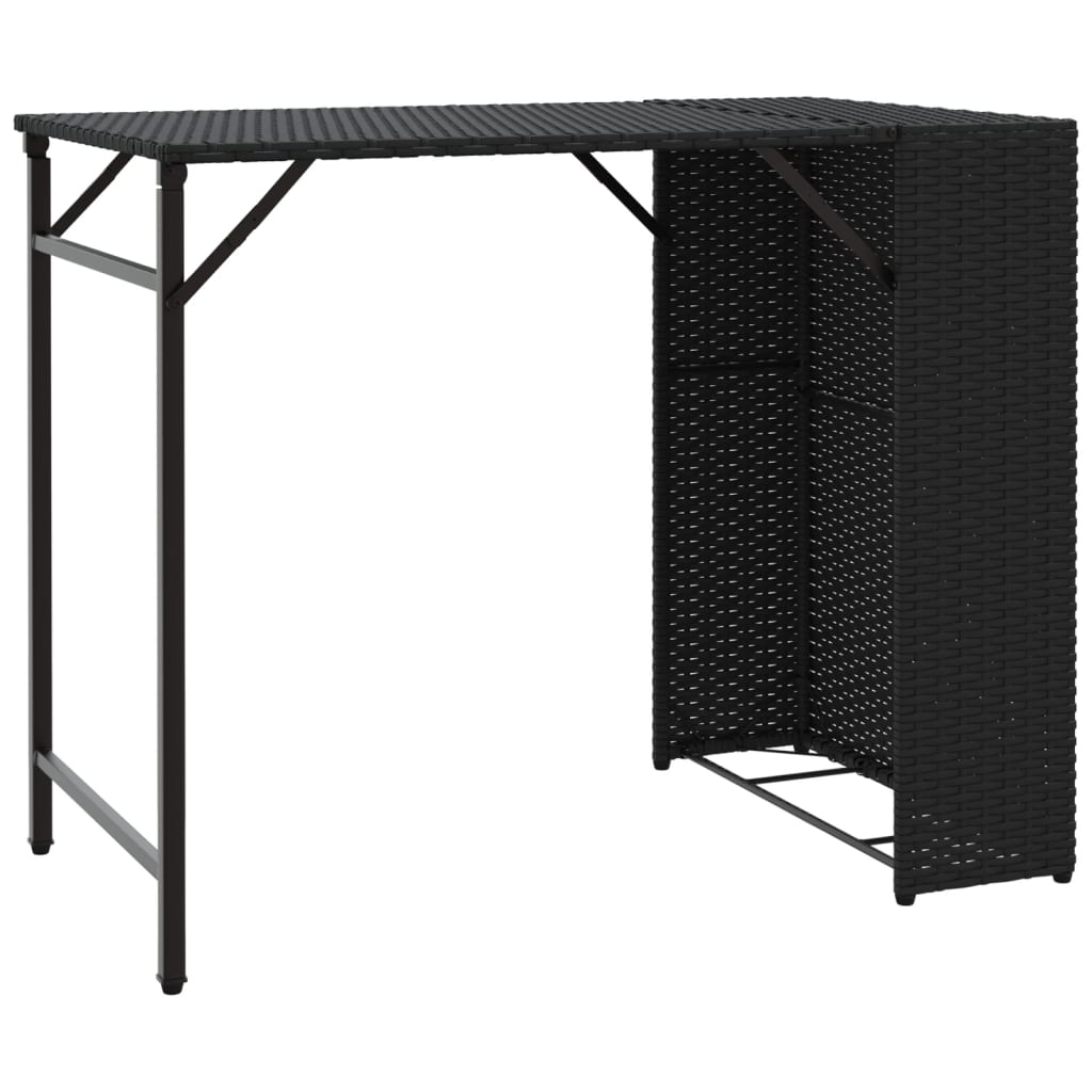 vidaXL Σετ Τραπεζαρίας Κήπου Πτυσ. 5 Τεμαχίων Μαύρο από Συνθ. Ρατάν