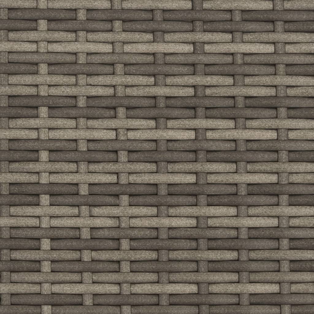 vidaXL Καναπές Κήπου Διθέσιος με Σκίαστρο & Σκαμπό Γκρι Συνθ. Ρατάν